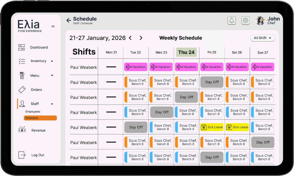 mockuptabletschedule